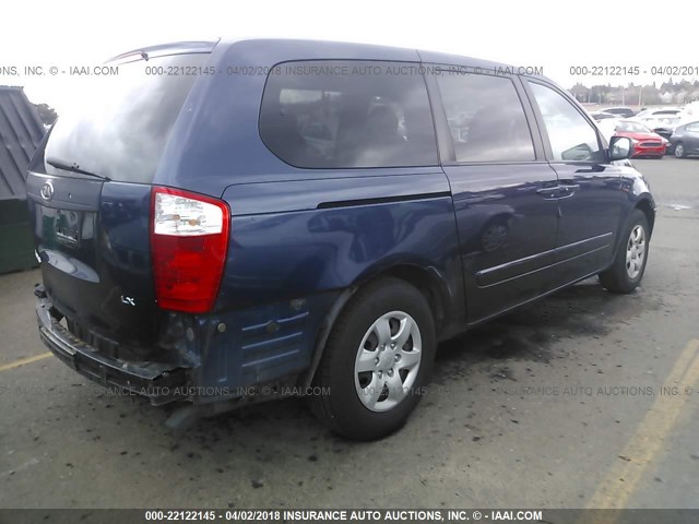 KNDMB233866040572 - 2006 KIA SEDONA EX/LX Dark Blue photo 4