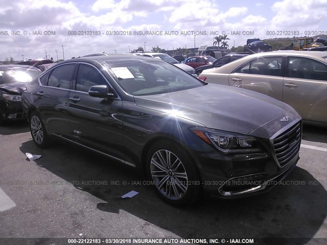 KMHGN4JE1JU249804 - 2018 GENESIS G80 PREMIUM/ULTIMATE GRAY photo 1