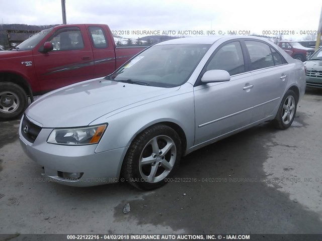 5NPEU46FX6H054821 - 2006 HYUNDAI SONATA GLS/LX SILVER photo 2