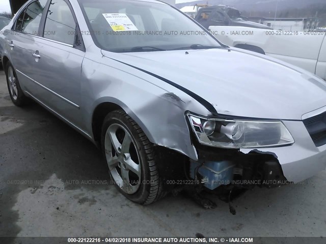 5NPEU46FX6H054821 - 2006 HYUNDAI SONATA GLS/LX SILVER photo 6