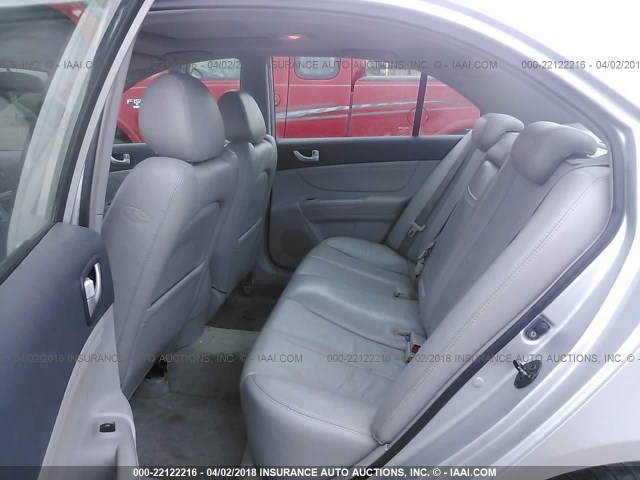 5NPEU46FX6H054821 - 2006 HYUNDAI SONATA GLS/LX SILVER photo 8