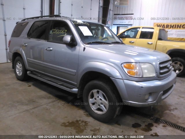 5TDZT38A12S107359 - 2002 TOYOTA SEQUOIA LIMITED SILVER photo 1