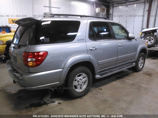 5TDZT38A12S107359 - 2002 TOYOTA SEQUOIA LIMITED SILVER photo 4