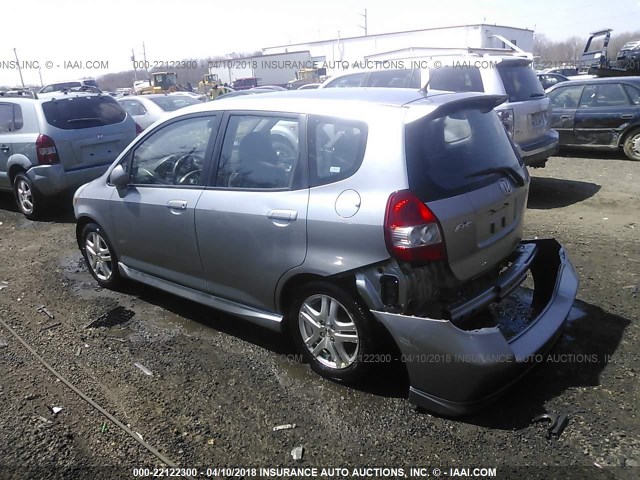 JHMGD38617S046351 - 2007 HONDA FIT S SILVER photo 3