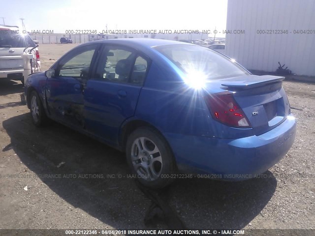 1G8AZ52F24Z199377 - 2004 SATURN ION LEVEL 2 BLUE photo 3