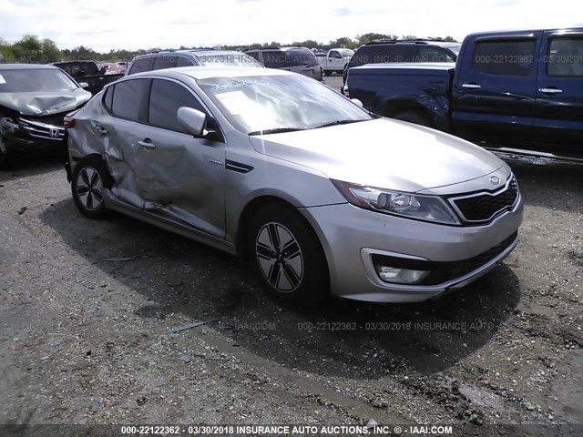 KNAGM4AD4D5041877 - 2013 KIA OPTIMA HYBRID SILVER photo 1