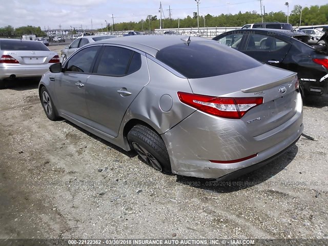 KNAGM4AD4D5041877 - 2013 KIA OPTIMA HYBRID SILVER photo 3