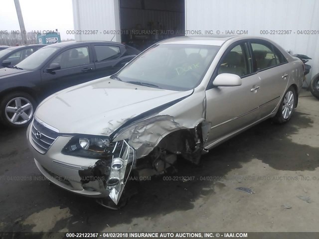 5NPEU46C59H567887 - 2009 HYUNDAI SONATA SE/LIMITED GOLD photo 2