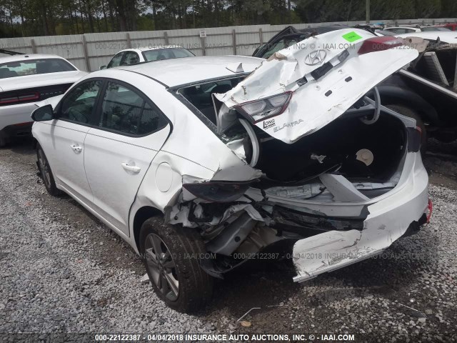 5NPD84LF0JH311854 - 2018 HYUNDAI ELANTRA SEL/VALUE/LIMITED WHITE photo 3