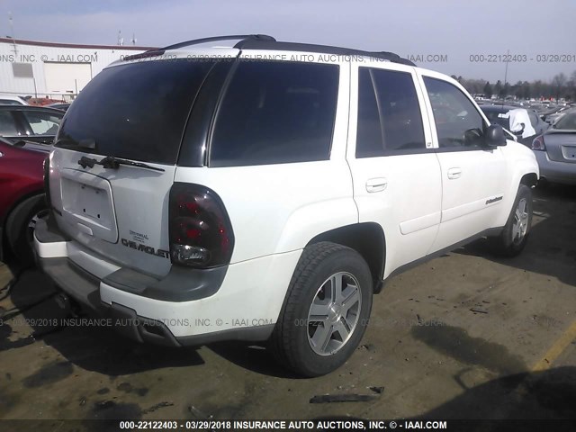 1GNDS13S142297859 - 2004 CHEVROLET TRAILBLAZER LS/LT WHITE photo 4