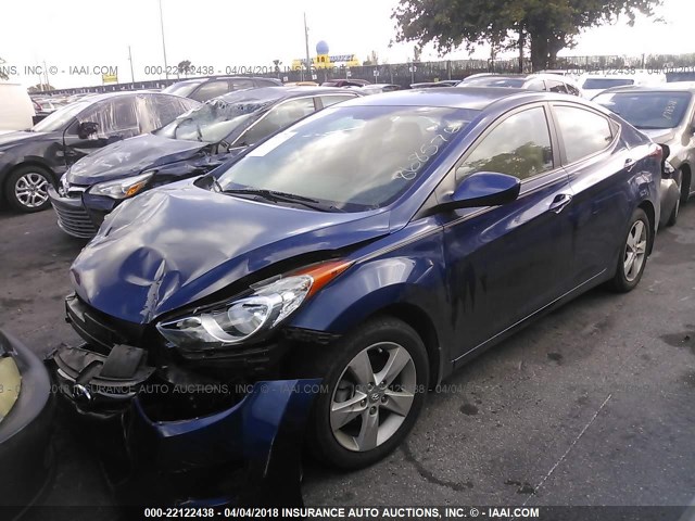 KMHDH4AEXDU868576 - 2013 HYUNDAI ELANTRA GLS/LIMITED 蓝色 照片 2
