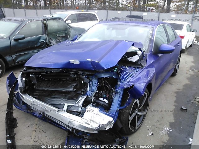 1HGCV2F37JA007102 - 2018 HONDA ACCORD SPORT BLUE photo 2