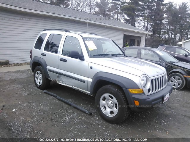 1J4GL48KX6W166996 - 2006 JEEP LIBERTY SPORT SILVER photo 1