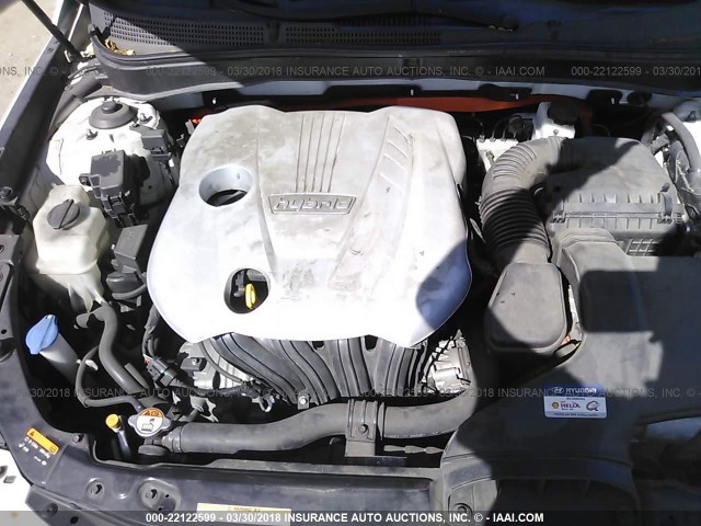 KMHEC4A46DA077635 - 2013 HYUNDAI SONATA HYBRID WHITE photo 10