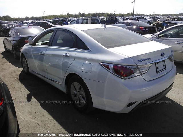 KMHEC4A46DA077635 - 2013 HYUNDAI SONATA HYBRID WHITE photo 3