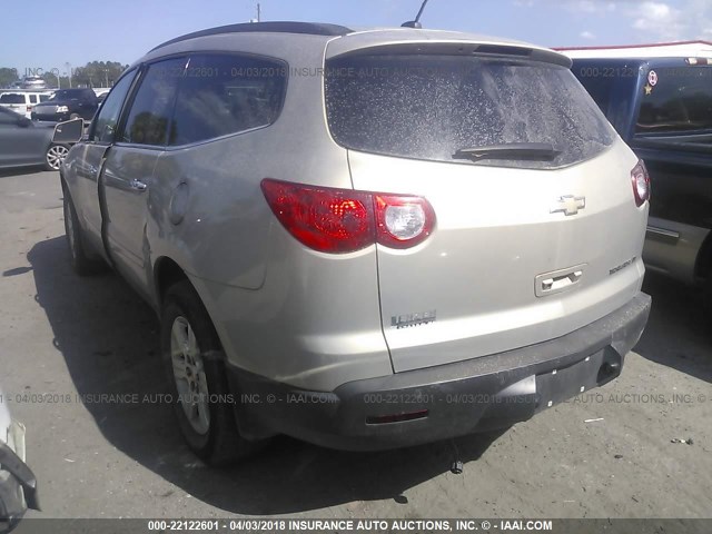 1GNLRFED1AS121523 - 2010 CHEVROLET TRAVERSE LT GOLD photo 3