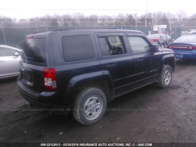 1C4NJRBB1ED528796 - 2014 JEEP PATRIOT SPORT BLACK photo 4