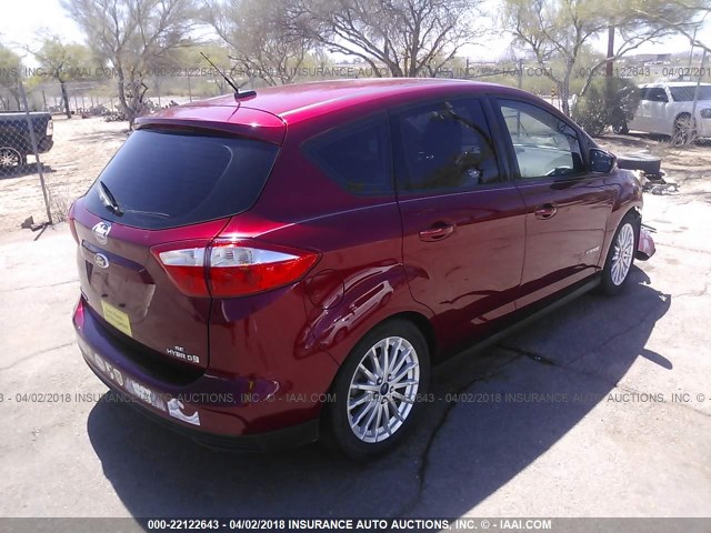 1FADP5AU1DL541080 - 2013 FORD C-MAX SE RED photo 4