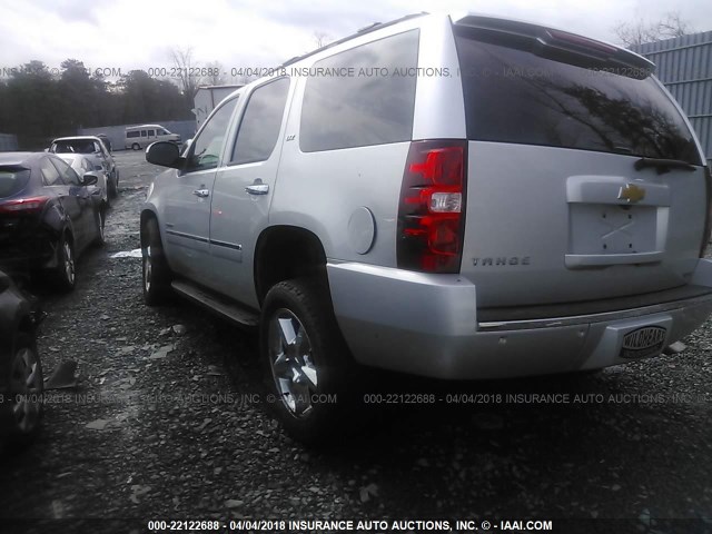 1GNSKCE06ER173495 - 2014 CHEVROLET TAHOE K1500 LTZ SILVER photo 3