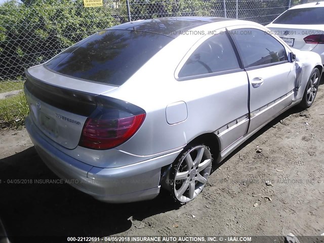 WDBRN40JX4A638604 - 2004 MERCEDES-BENZ C 230K SPORT COUPE SILVER photo 4