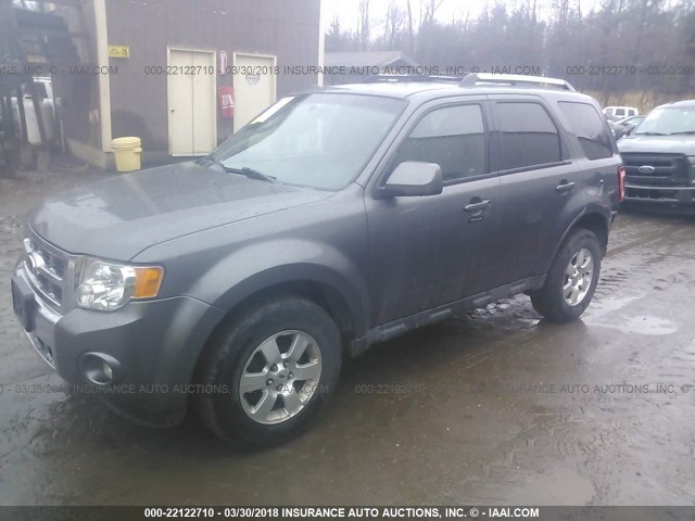 1FMCU9EG2BKA75247 - 2011 FORD ESCAPE LIMITED GRAY photo 2