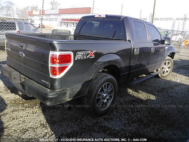 1FTFW1EF2EKE84163 - 2014 FORD F150 SUPERCREW BLACK photo 4