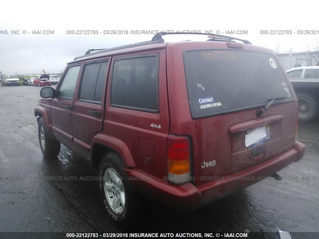 1J4FJ68S4WL216189 - 1998 JEEP CHEROKEE SPORT/CLASSIC Czerwony zdjęcie 3