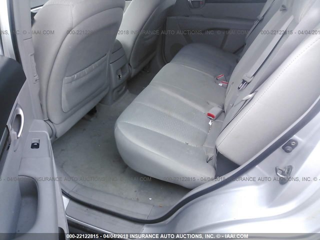 5NMSG13D07H123719 - 2007 HYUNDAI SANTA FE GLS SILVER photo 8