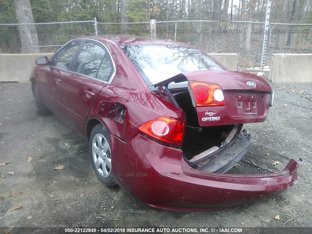 KNAGE123985257604 - 2008 KIA OPTIMA LX/EX RED photo 3