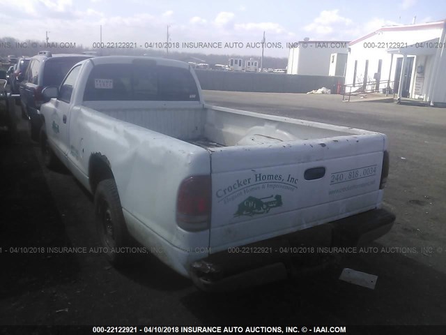 1B7FL26X1XS296548 - 1999 DODGE DAKOTA WHITE photo 3