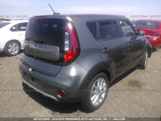 KNDJP3A52H7465216 - 2017 KIA SOUL + GRAY photo 4