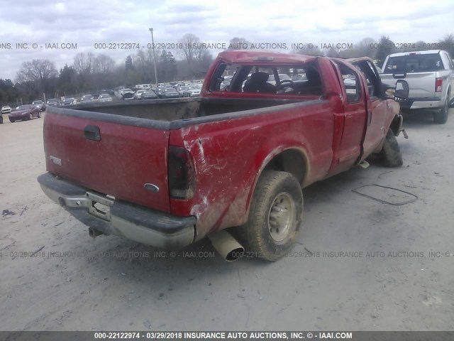 1FTNX21F12ED08526 - 2002 FORD F250 SUPER DUTY RED photo 4