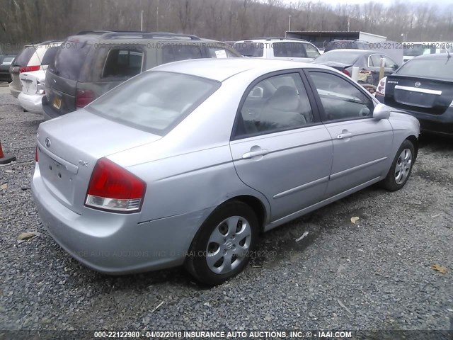 KNAFE121575400329 - 2007 KIA SPECTRA EX/LX SILVER photo 4