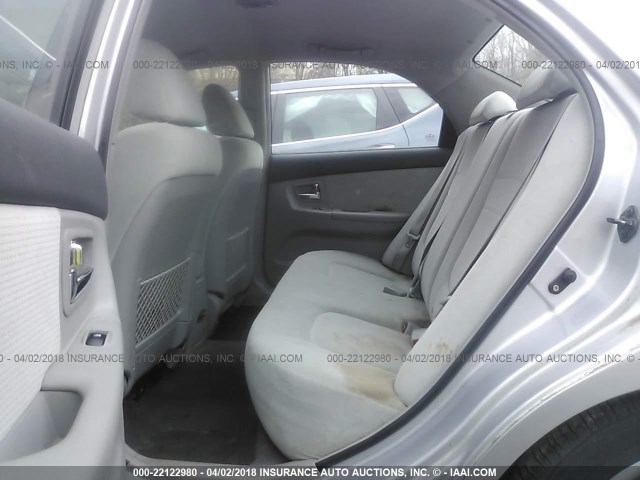 KNAFE121575400329 - 2007 KIA SPECTRA EX/LX SILVER photo 8