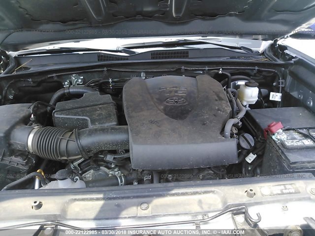 3TMCZ5ANXHM075243 - 2017 TOYOTA TACOMA DBL CAB/SR/TRDSPT/OR/PRO ვერცხლისფერი ფოტო 10