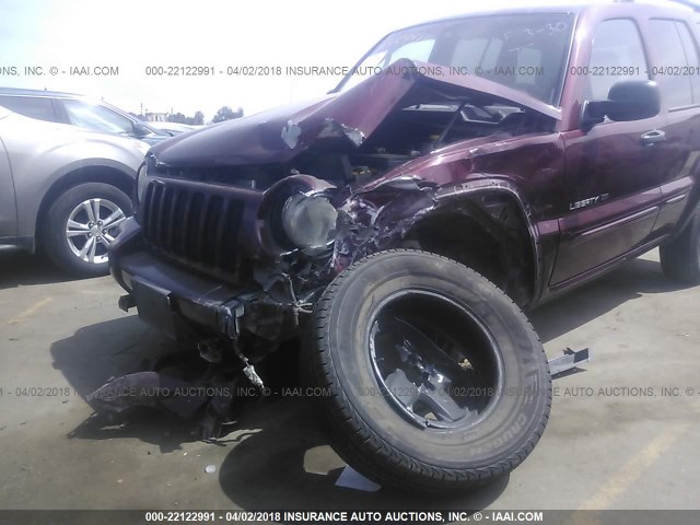 1J4GL58K62W160726 - 2002 JEEP LIBERTY LIMITED BURGUNDY photo 6