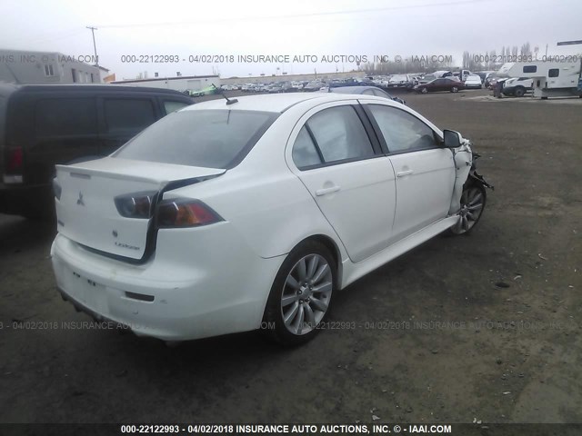 JA32U8FW5BU023002 - 2011 MITSUBISHI LANCER GTS WHITE photo 4