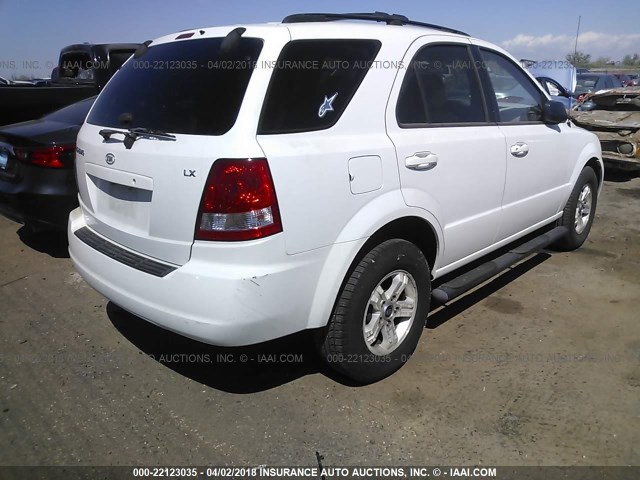 KNDJD733645193853 - 2004 KIA SORENTO EX/LX WHITE photo 4