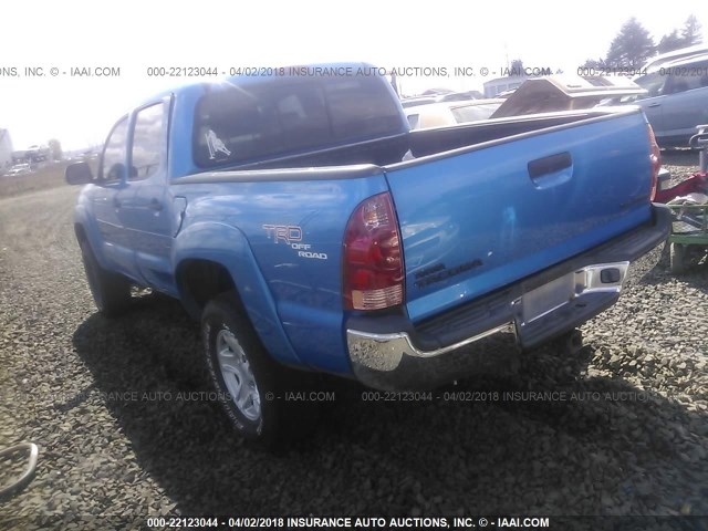 5TELU42N05Z008950 - 2005 TOYOTA TACOMA DOUBLE CAB BLUE photo 3