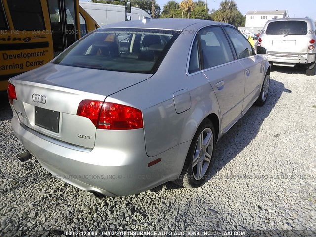 WAUAF78EX8A059636 - 2008 AUDI A4 2.0T GRAY photo 4