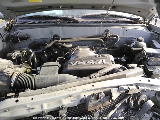 5TDZT34A34S215412 - 2004 TOYOTA SEQUOIA SR5 SILVER photo 10