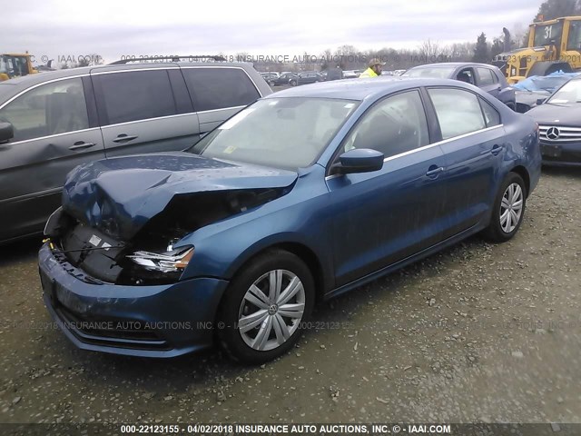 3VW2B7AJ4HM340261 - 2017 VOLKSWAGEN JETTA S 蓝色 照片 2