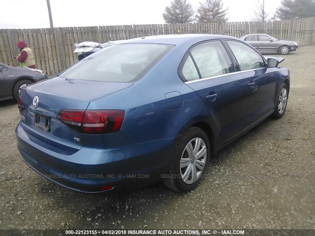 3VW2B7AJ4HM340261 - 2017 VOLKSWAGEN JETTA S 蓝色 照片 4
