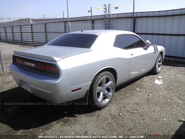 2C3CDYBT6CH153784 - 2012 DODGE CHALLENGER R/T SILVER photo 4