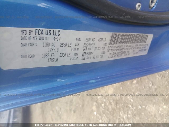 3C4NJDBB9HT650680 - 2017 JEEP COMPASS LATITUDE 蓝色 照片 9
