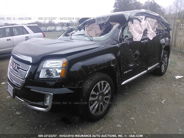 2GKFLVE31G6359638 - 2016 GMC TERRAIN DENALI BLACK photo 2