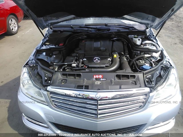 WDDGF4HB3DA764229 - 2013 MERCEDES-BENZ C 250 SILVER photo 10