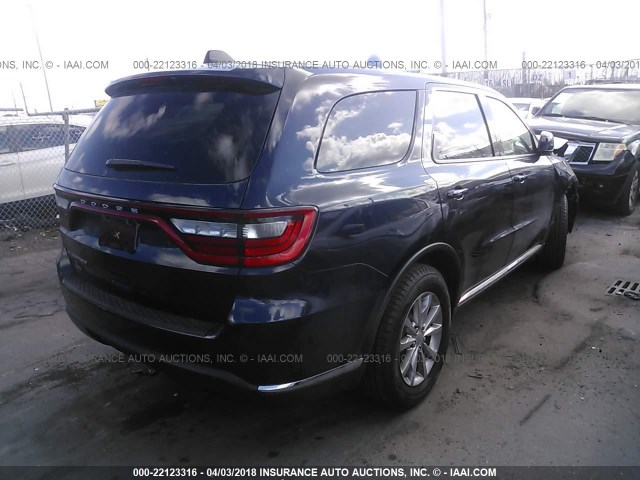 1C4RDHAG8HC960652 - 2017 DODGE DURANGO SXT Dark Blue photo 4