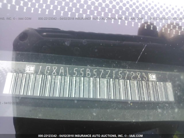 1G8AL55B57Z157283 - 2007 SATURN ION LEVEL 3 SILVER photo 9