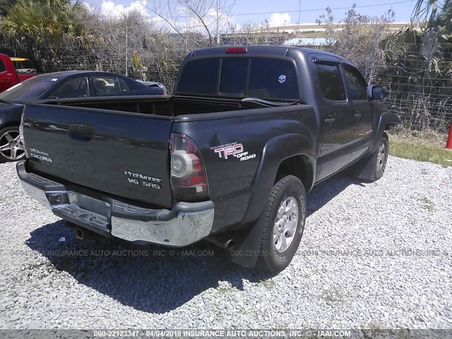 3TMJU4GN3AM092835 - 2010 TOYOTA TACOMA DOUBLE CAB PRERUNNER GRAY photo 4